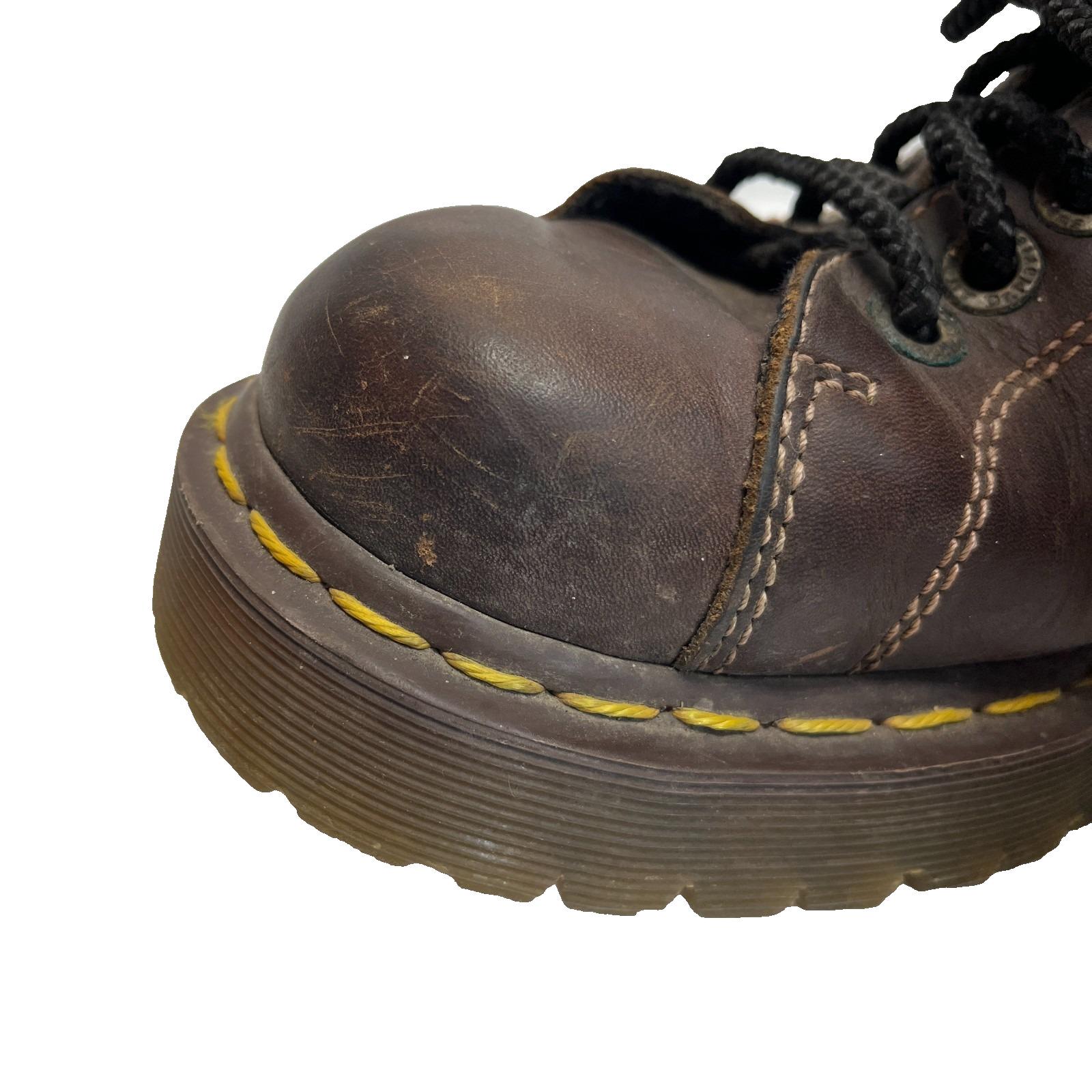 Dr. Martens 8312 Chunky Oxford Low Shoes Brown Mens Sz 10 Vintage Brown Platform Dr Martens 8312 Chunky Brown Leather Air | Mercari main image 3