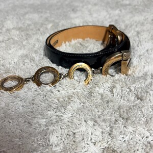 Brighton Vtg 1996 Black Leather Toggle Belt Western. Mixed Metal Ornate L 20603 image 12
