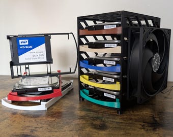 3.5" HDD Cage with Caddy, JBOD Storage (2x-6x) with a fan mount