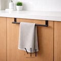 Over The Cabinet Towel Bar No Drill – Over Door Towel Rack Stainless Steel or Black, Kitchen Cabinet Towel Holder, Bathroom Organizer product logo