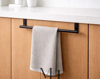 Handtuchhalter für Schränke ohne Bohren – Handtuchhalter für Türen aus Edelstahl oder in Schwarz, Handtuchhalter für Küchenschränke