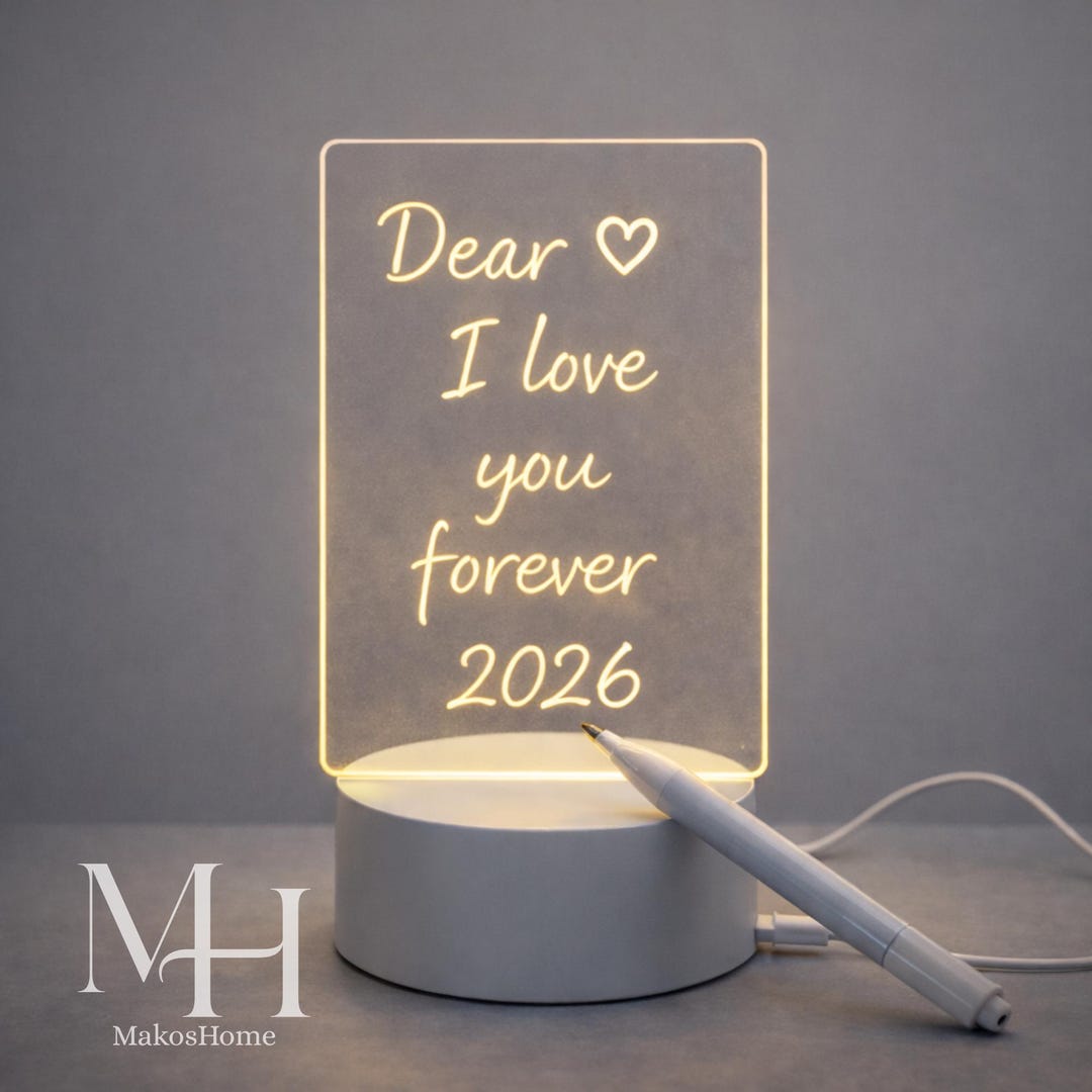 Writing Lamp Message Board Lamp, Erasable LED Note Board, Light up Writing Board ...