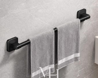 Toallero de baño, barra adhesiva para toallas, toallero sin taladro, toallero de pared, organizador de baño