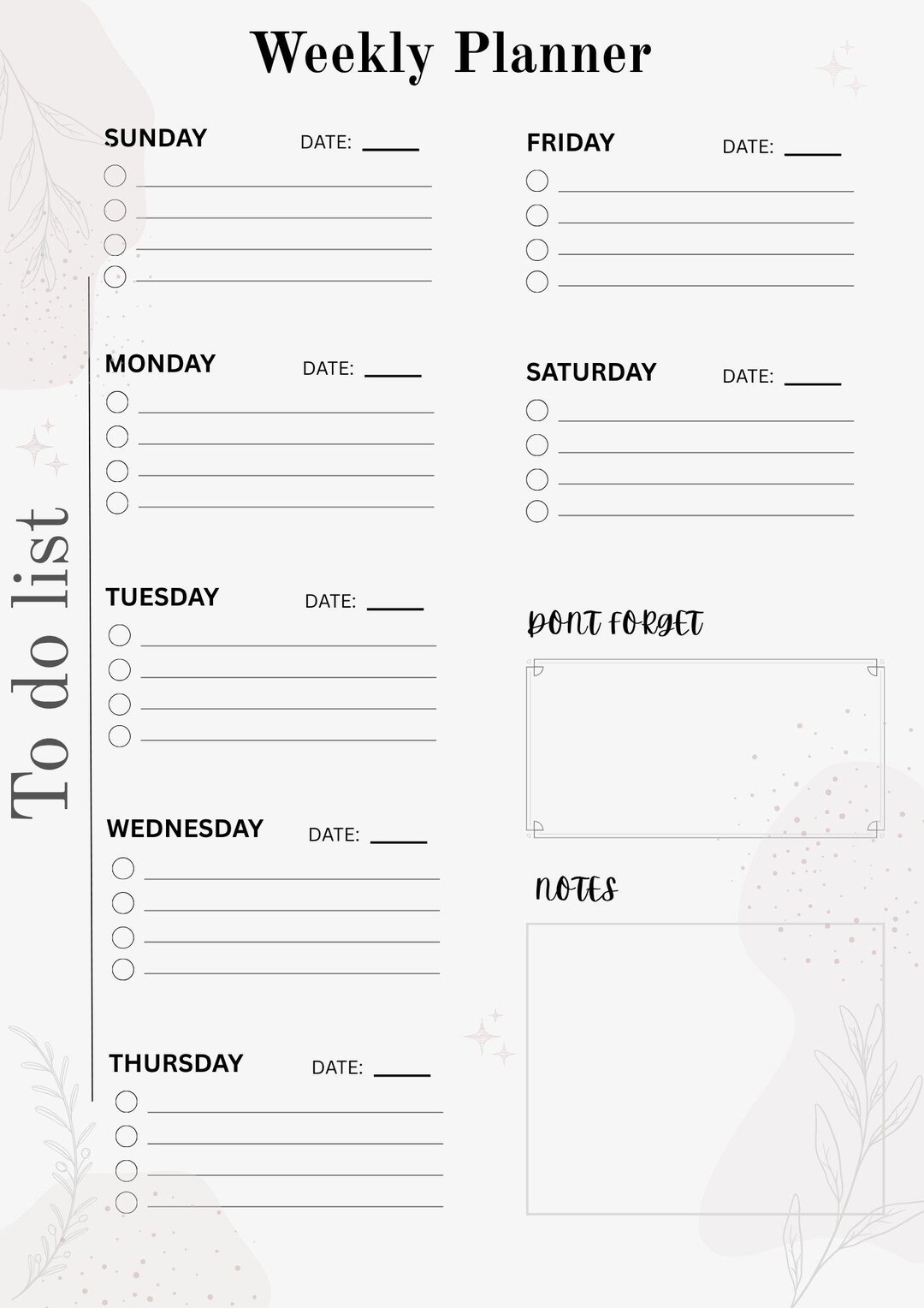 Pastel Weekly Planner | Printable & Digital Planner | Productivity ...