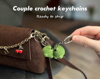 Crochet Frog Couple Keychains – Matching Gift