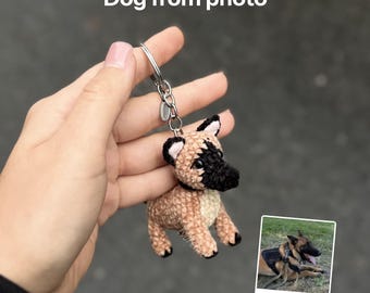 Llavero de perro de ganchillo personalizado • Memorial personalizado para mascotas, regalo para amantes de los perros