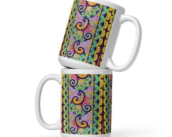 Ceramic mug - Kaleidoscope Ornamental Stripe