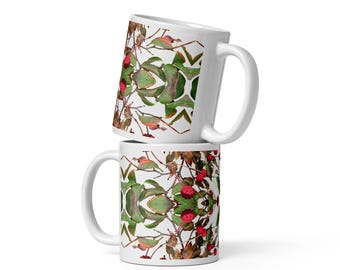 Ceramic Mug - Abstract Japanese Kousa Dogwood Berry