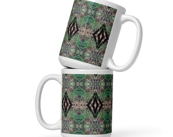 Ceramic Mug - Abstract Forest Pine Foliage