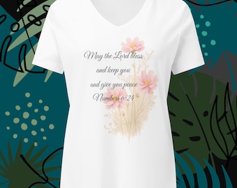 Meadow Blessing T-Shirt | Numbers 6:24-26 Shirt | Christian Floral Tee | Faith Inspired Shirt | Scripture Gift