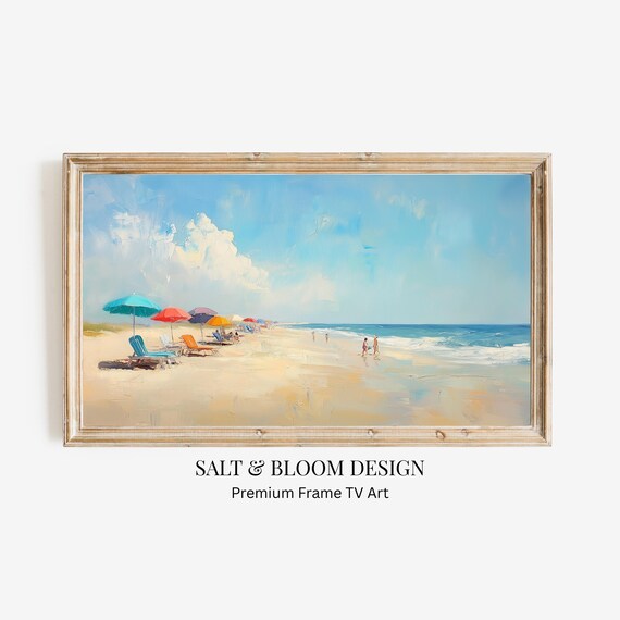 Pastel Coastal Abstract Frame TV Art, Cape Cod Nantucket Beachy Wall Art, Muted Maximalist Interior Palette Decor for Samsung Frame TV Art