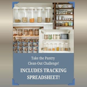 Pantry Clean Out Challenge | Declutter Kitchen Printable | Pantry Inventory Spreadsheet