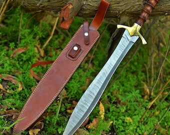 Medieval Handmade Fantasy Sword, Custom Made Replica Sword In Damascus Steel, Decorative Unique Sword For Wall Hanging Nordic Art
