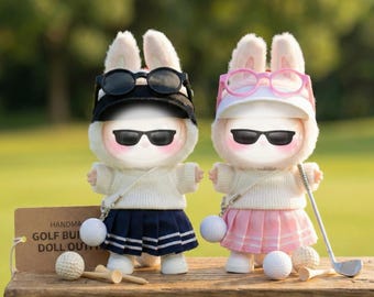Conjunto de ropa de golf de lujo para muñecas de 17 cm (6,7''): minigolf estilo antiguo, minifalda y accesorios de golf.
