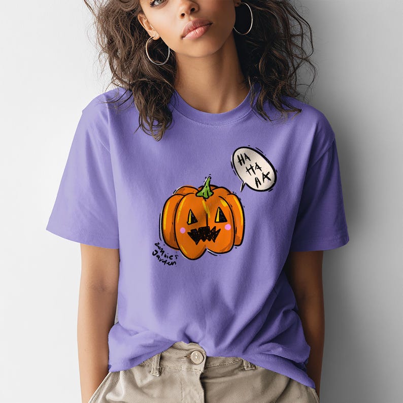 Funny Pumpkin - Unisex Garment-Dyed T-shirt image 1