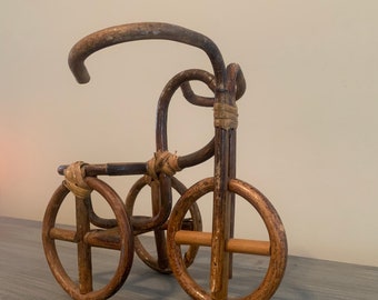 Boho Wooden Tricycle Plant Holder Vintage Retro Home Decor