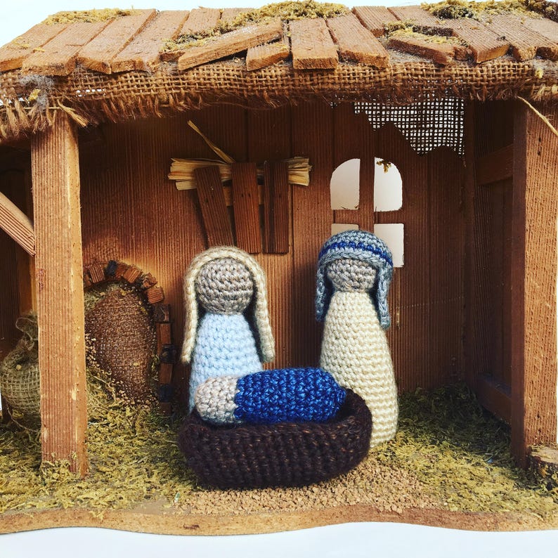 Crochet Nativity Set Nativity Set Rustic Crochet Nativity Etsy
