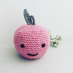 Crochet Apple - Crochet Amigurumi Apple - Pretend Play - Crochet Fruit - Amigurumi Apple - Crochet Apple Plushie - Teachers Gift