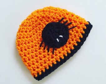 Crochet Spider Beanie - Crochet Spider Hat - Halloween Hat - Crochet Halloween Beanie - Fall Hat - Halloween Hat - Halloween Ideas