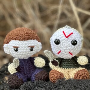 Crochet Slasher Dolls - Crochet Slasher Duo - Horror Movie Characters - Michael Myers - Jason Voorhees
