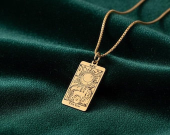 Sterling Silver Tarot Card Necklace, Celestial Jewelry, Spiritual Gift