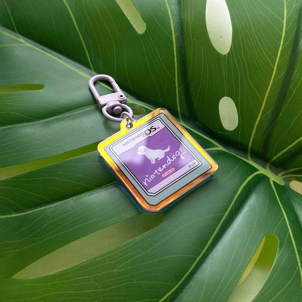 DSカートキーホルダー - Nintendogsキーチェーン 携帯チャーム ファンアート パープル