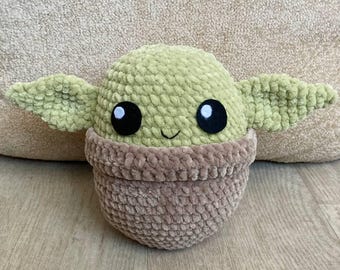 Crochet Baby Alien pattern Amigurumi crochet Grogu pdf tutorial Cute crochet plushie pattern