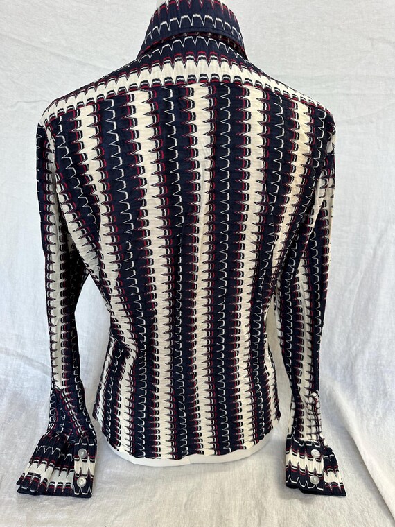 Groovy large pointy collared unisex button up syn… - image 3