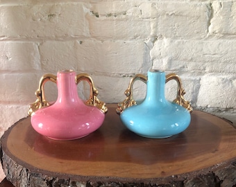 Vintage Candleholders Gold Trimmed