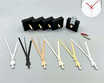 Lancette per orologio n. 1 in argento, nero, bronzo, crema, oro, bianco, incluso movimento al quarzo silenzioso con lunghezze dell'albero di 12, 15, 18, 22, 28 e 32 mm