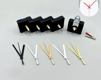 Lancette per orologio n. 3 in nero, argento, bronzo, bianco, oro, incluso movimento al quarzo silenzioso con lunghezze dell'albero di 12, 15, 18, 22, 28 e 32 mm