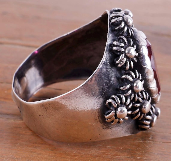 Antique Ruby ring 916 USSR silver - image 2