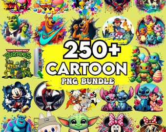 250+ Cartoon Bundle PNG, Cartoon Characters, Cartoons Bundle, Retro Png Files, Cartoon Png, Superhero Clipart, T Shirts Design