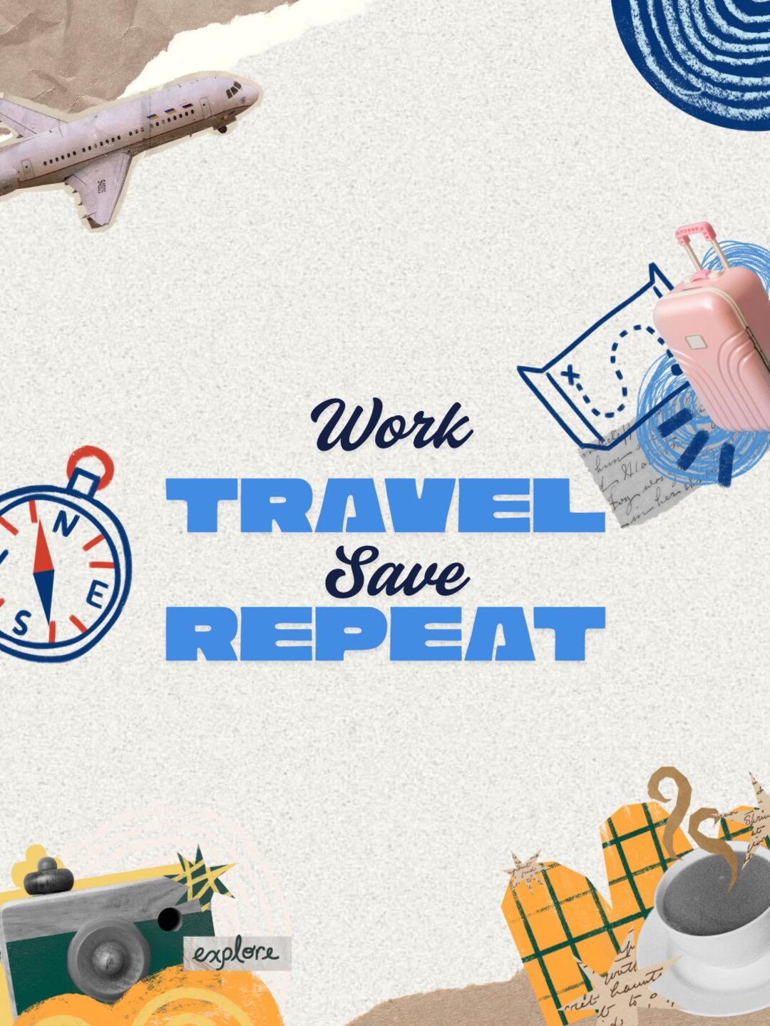 Print.save.repeat Work,travel,save,repeat | Printable Wall Decor | Instant Download - Etsy