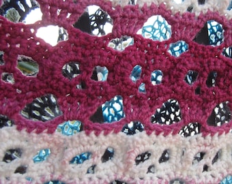 Creepy Lacy Skulls Triangle Shawl CUSTOM or CHOICES Hand Crochet Mandala Yarn