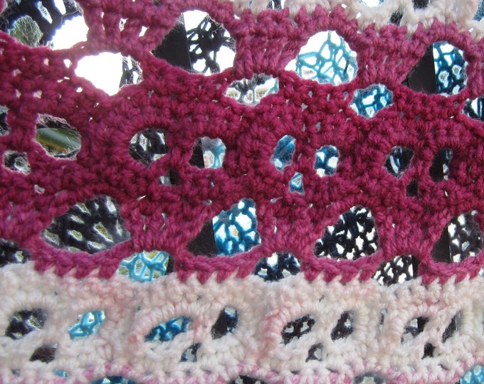 Creepy Lacy Skulls Triangle Shawl CUSTOM or CHOICES Hand Crochet Mandala Yarn