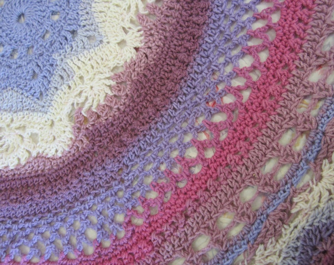 2 Color Choices Crochet Mandala Baby Afghan Blanket Mini Rings of Change Lapghan Throw free shipping