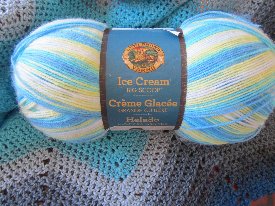 Lemon Swirl Lion Brand Ice Cream Big Scoop Baby Yarn Etsy