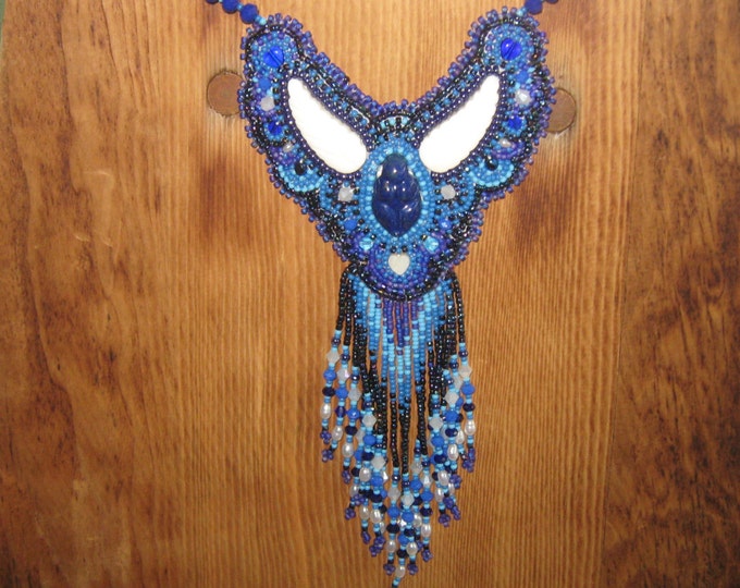 Blue Flying Earth Momma Necklace