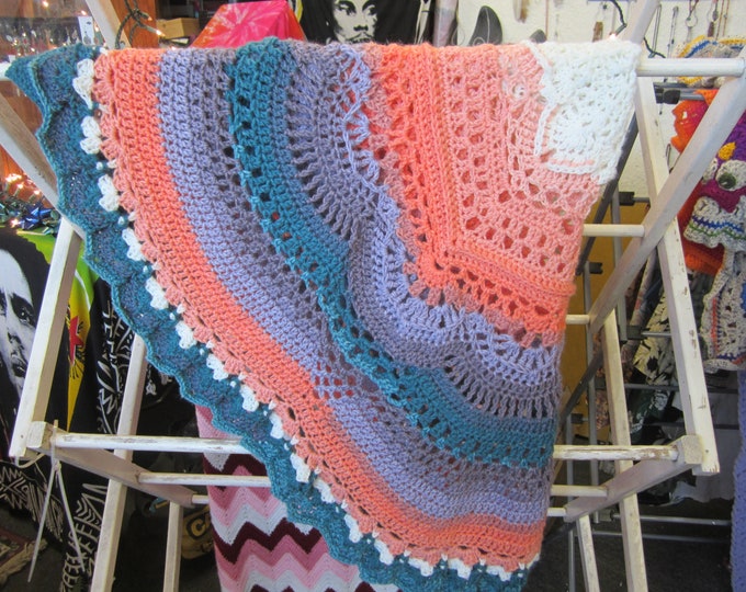 Crocheted Mandala Mini Moe of Change Baby Star Afghan Blanket Altar Cloth Throw FREE SHIPPING