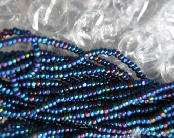 Charlotte Cut 13/0 Midnight Blue Iris 10 strand hank Czech Seed Beads