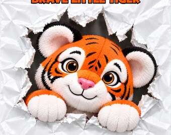 Personalized Sheroo the Brave Little Tiger Wall Art | 8.5x11 Glossy Print | Jungle Nursery Decor