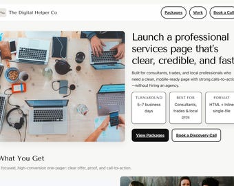 Modello di pagina di servizio reattivo – HTML CSS, pronto per l'intelligenza artificiale (download digitale)