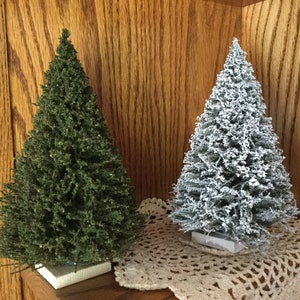 Miniature trees. 7 inches tall. Extra full on the bottom. Made in the USA at MrTrain.com.