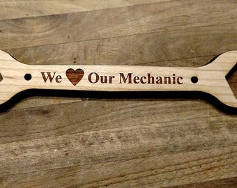 Personalized WRENCH - Wooden Gift for Mechanics, Construction, Lineman, & Technicians | Graduation, Birthday, Retirement