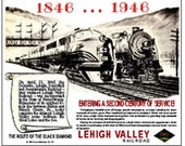 RAILROAD TIN SIGN - Lehigh Valley