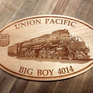 UNION PACIFIC RAILROAD Sign | Engraved Wooden Trains & Railroad Gifts