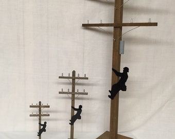 UTILITY LINEMAN POLE with Silhouette Pole Climber | Choose a size | Party & Graduation Decorations