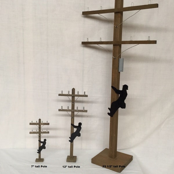 UTILITY LINEMAN POLE with Silhouette Pole Climber | Choose a size | Party & Graduation Decorations