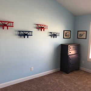 AIRPLANE SHELF for Kids, Bedroom Walls, Nursery, Baby Shower Gifts Choice of Colors image 9